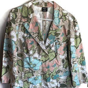 Tribal Pastel Floral Jacket women's Size 14